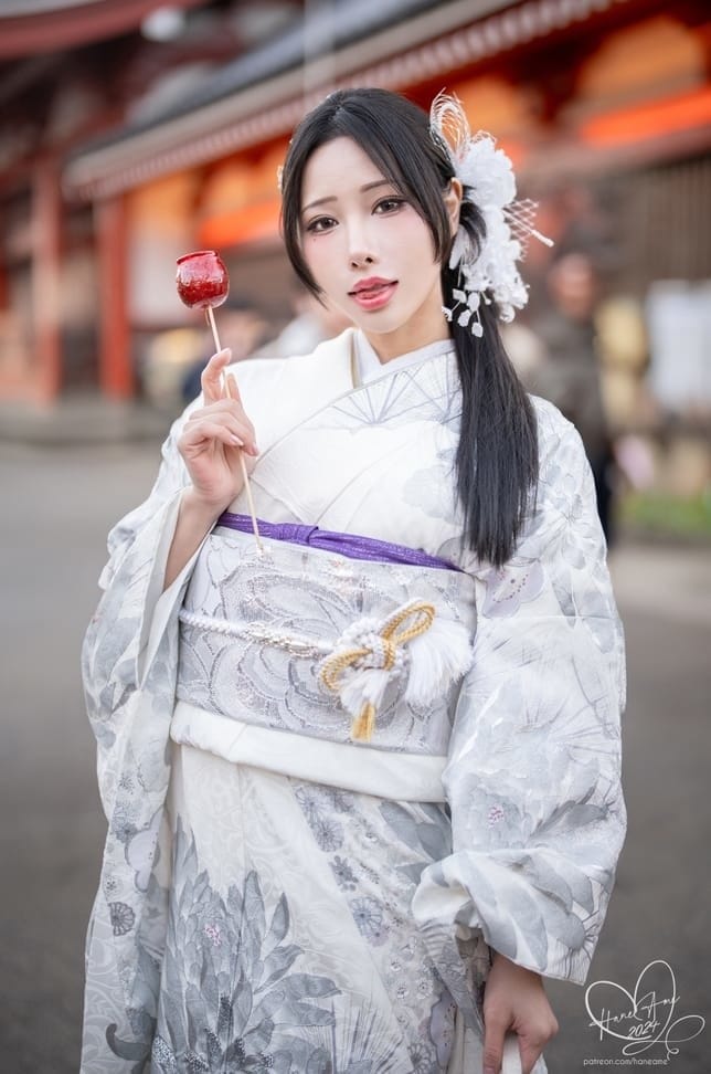 雨波_HaneAme – NO.303 Original 2024 New year Silver Kimono（银钿和服 – 2024新年）[33P-86M]-1