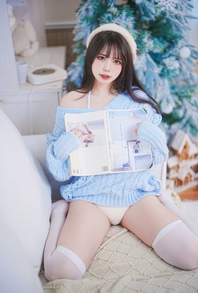 Tina很妖孽呀 – NO.26 蓝色秋冬毛衣[27P-168M]-1